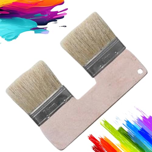 Lamppdcor Double Paint Pinsel, 3 Zoll Doppelkopfpinsel Pinsel Strecke mit Holzgriff, Pinsel für Acrylmalerei, Wände, Kinder und Erwachsene von Lamppdcor