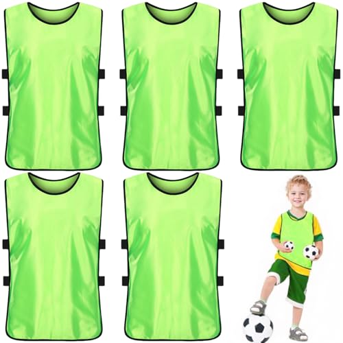 Lamppdcor Fußball Pinnies 5pcs Pinnies Mesh Lüftung Fußball Pinies Jugendliche komfortable und losen Fußball -Pinnies mit GLASTIC FÜR Kinder Jugendteam Praxis, Sport Basketball Fußball Fußball von Lamppdcor