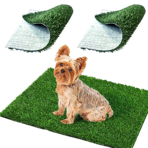 Lamppdcor Graspolster für Hunde 2pcs 18x23 Zoll Hundegras Pee Pads Atmungsaktives Nicht-Shedding-Rasengras-Deodorant Waschbarhunde-Trainingspads mit Drainage von Lamppdcor