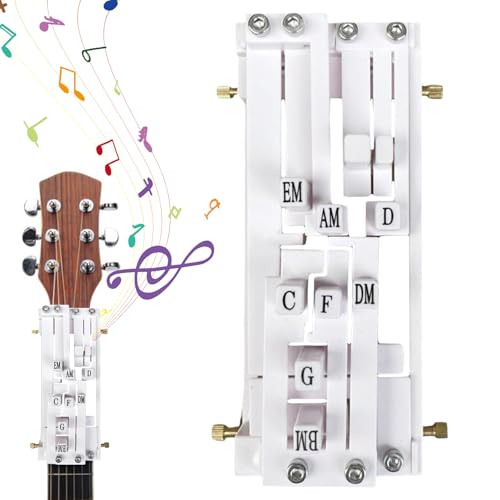 Lamppdcor Guitar Chord Trainer Guitar Chord Pressers mit 8 Common Chords Guitar Chord Trainer mit Anleitung & Score Finger Pain Relief Gitarre Lernwerkzeuge Gitarrezubehör von Lamppdcor