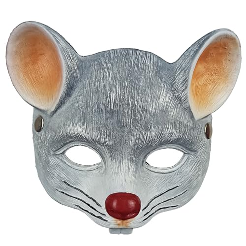 Lamppdcor Halloween Mask 3D gruselige Rattenmaske 8.7x6.7 Maus Gesichtsmaske PU Foam Realistische Maske One Size Kinder Erwachsene Horrormaske mit Elastizität Band für Halloween Cosplay Masquerade von Lamppdcor