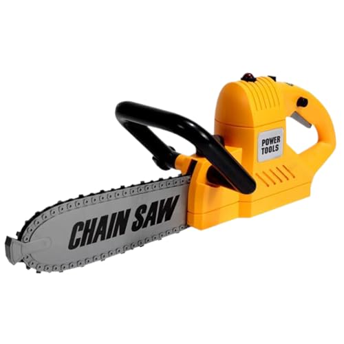 Lamppdcor Kids Chainsaw 1: 1 Scale Realistic Toy Chainsaw Battery Powered Fake Chainsaw Educational Propt Spielen Abs -Kettensägen -Requisite, Kindergeschenke, Gelb von Lamppdcor