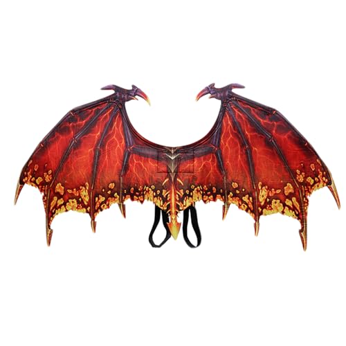 Lamppdcor Kids Dragon Kostüm mit Elastizitäts -Elastizitätsband, mechanischer Flügel Kleinkind Dinosaurierkostüm für Halloween -Kostüme, Cosplay, Aktivitäten, Urlaubshows, Rot von Lamppdcor