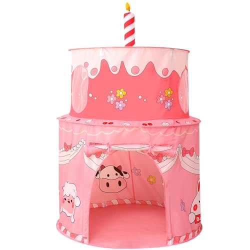 Lamppdcor Kinder Spielen Zelt Kinder Spielen Zelt kuchenförmige Weihnachtsfeier Zelt, Oxford Stoff Kinder Zelt Indoor 49x40 Cake Playhouse für Jungen Mädchen Kinder Indoor Birthday Party Supplies Wei von Lamppdcor