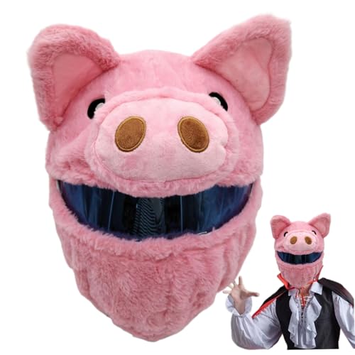 Lamppdcor Lustige Motorradhelmabdeckung Halloween Feed Pig Plush Helm Helm Cover Motorrad, dekorative niedliche Cartoon No Blocking Vision Helm Cover, einzige Helmabdeckung von Lamppdcor