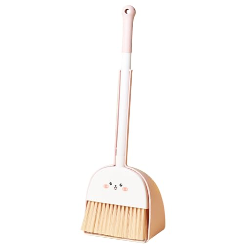 Lamppdcor Mini -Besen und Staubpan Set süßer Kaninchenstil Kids Besen ＆ Dustpan Set Kids Besen mit Stand Up Dustpan Small Besen mit Staubpanenkamm für Kinder Housekekee von Lamppdcor