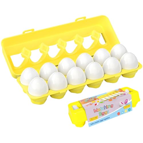 Lamppdcor Passende Eier 12pcs/Set Ostern Eggs Bildungsgüter für Kleinkind-Farb- und Formerkennungsfähigkeiten Vorschule Lernspielzeuggeschenk für Baby Alter 1-3 von Lamppdcor