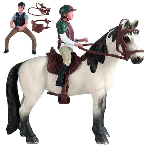 Lamppdcor Spielzeugpferde, Pferdespielzeug Set Horse and Rider Toy Set abnehmbar Reitpferde Figuren Modell Farmfiguren Pferd Spielzeug Club Dekorationen Plastikpädagogisches Spielzeug für Kinder von Lamppdcor