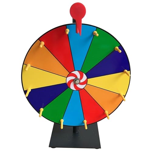 Lamppdcor Spinning Wheel Prize Wheel 11.8 '' Tabletop Spinning Wheel 12 Slots DIY Wheel Spinner mit Ständer, Spin des Rad von Lamppdcor