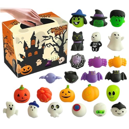 Lamppdcor Stressspielzeug Squeeze Toys 24PCs/Set Halloween-Stressspielzeug für Kinder Erwachsene Cartoon Entzückende Halloween-Spielzeuge für Halloween-Behandlungen Nicht-Süßigkeiten von Lamppdcor