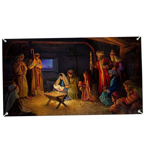 Lamppdcor Weihnachtsgarage -Tür -Dekorationen Weihnachten Garagentor Banner 16 x 7ft..Große Weihnachts -Garagentür -Abdeckung Hängende Kulissen Weihnachtsbanner für Außenfeiertagsfeierlieferungen von Lamppdcor