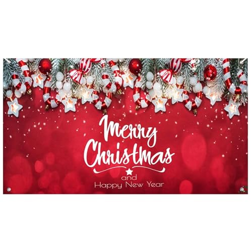 Lamppdcor Weihnachtsgarage -Tür -Tür Banner 7x16 ft Frohe Weihnachten Garagentür Cover verblassen. von Lamppdcor