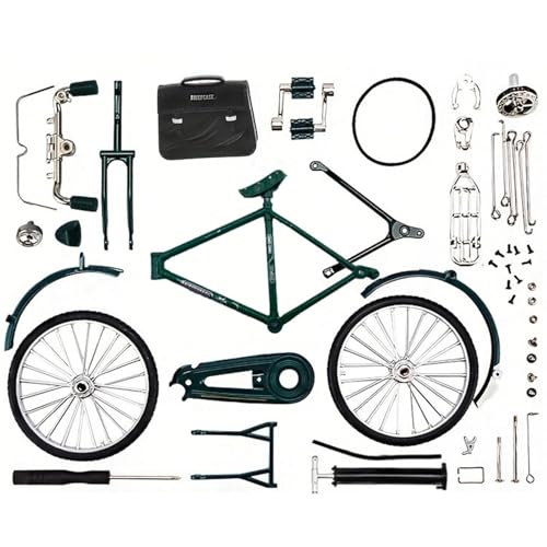 Lamppdcor Wohnkultur, 52pcs/Set Mini Bike Kit, DIY Retro Toy Bike Model Ornament Unabhängige Miniatur -DIY -Alloy -Bike -Spielzeug Simulation Green Finer Bike for Girls Boys Geschenk von Lamppdcor