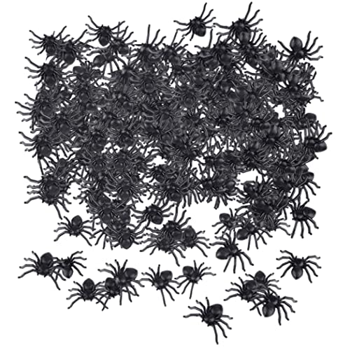 Schwarze Plastik -Scary Spiders Halloween Mini gefälschte Spinnen Plastik Realistische Spinnen Stammprops für Spukhaus 300pcs von Lamppdcor