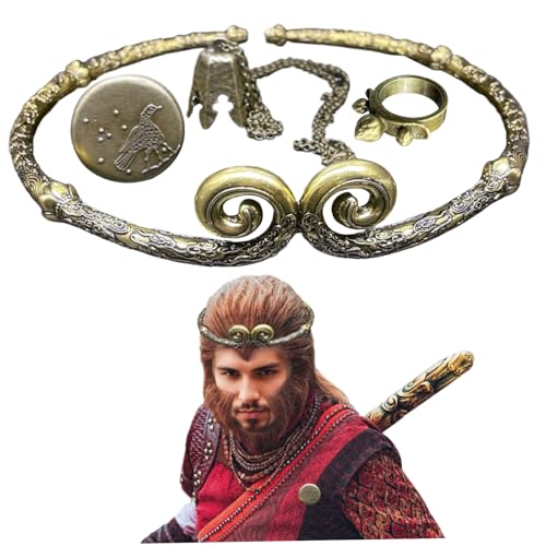 Wukong Wukong Kostüm 4PCS/Set Collectible 1: 1 Skala Sun Wukong Kostüm enthält ein einschränkendes Stirnband- und Schmuckset, Geschenk für Gamer & Collectors Cosplay, Halloween Party Gefälligkeiten von Lamppdcor