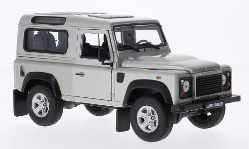 Land Rover Defender, silber, Modellauto, Fertigmodell, Welly 1:24 von Land Rover