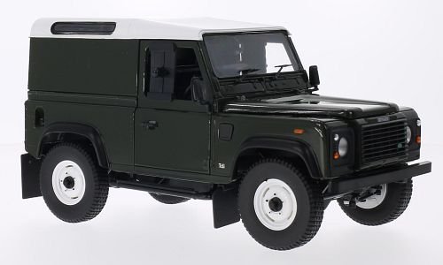 Land Rover Defender 90 County Hardtop, dunkelgrün/weiss, RHD, 2004, Modellauto, Fertigmodell, UH 1:18 von Land Rover