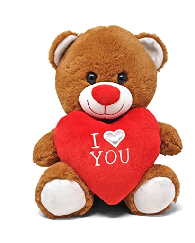 Landahl & Baumann Plüschbär besonders kuschelig mit Herz Rot - „I Love You“ - 20/33 cm und 2 Farben zur Auswahl - Teddybär Plüschteddy Kuscheltier (Braun, 20cm) von Landahl & Baumann