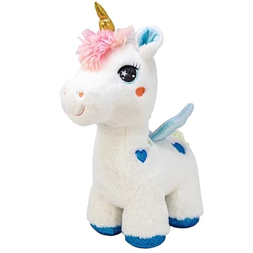 Landahl & Baumann Soft Toys for Kids, Beautiful and Colourful Unicorn, 20 cm (White + Blue) von Landahl & Baumann