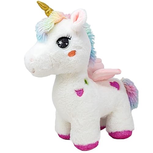 Landahl & Baumann Soft Toys for Kids, Beautiful and Colourful Unicorn, 20 cm (White + pink) von Landahl & Baumann