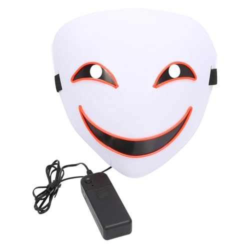 Landifor LED-Halloween-Maske, gruselige leuchtende Gesichtsmaske mit 3 Beleuchtungsmodi, Halloween, gruseliges Lächeln, Dämonen-Cosplay-Maske, Vollgesichts-LED-Maske, Halloween-Geschenke für Kinder, von Landifor