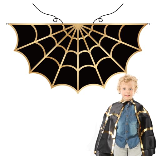 Landifor Spinnen Umhang Halloween Kostüm Kinder Spinnenumhang Spinnenkostüm Spinnennetz Umhang Spider Kinderkostüm Zubehör für Junge Mädchen Halloweenparty Karneval Fasching Cosplay Maskerade von Landifor