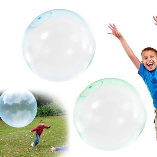 Landrain 2 Stück Aufblasbarer Reißfester Bubble Ball, Reissfester Bubble Ballon zum Befüllen, Wwasserball Groß Wiederverwendbarer von Landrain