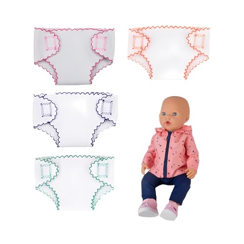 Landrain Puppenwindeln 43 cm, 4pcs Puppen Windel für Babypuppen, 15.5*10cm von Landrain