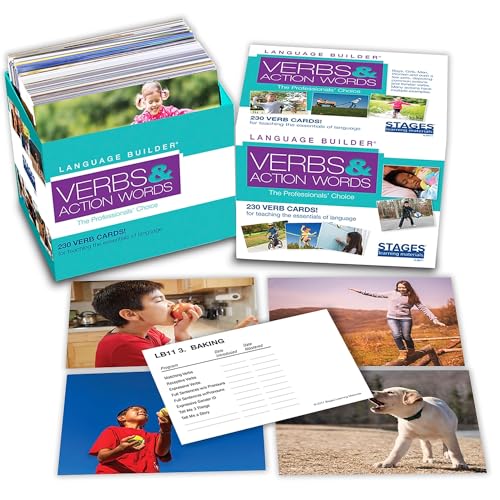 Stages Learning Sprache Builder Verben und Aktion Wörter Flash Cards für ABA und Autismus Vocabulary Flashcards, Multi von Lang-O-Learn