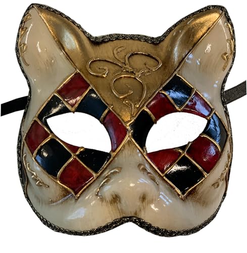 Lannakind Venezianische Maske Gesichtsmaske Katzenmaske Karneval Fasching (K2) von Lannakind