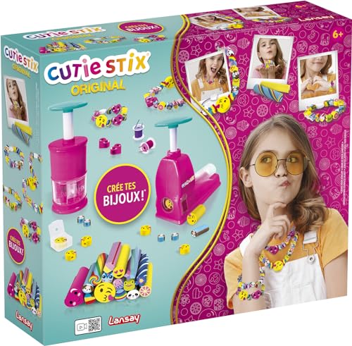 Lansay Cutie STIX Original - Set zum Erstellen von Armbändern für Kinder ab 6 Jahren - Schmuckherstellung durch Schneiden und Design von Perlen - Kreatives Hobby - Geburtstagsgeschenk von Cutie Stix