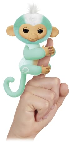 FINGERLINGS – AVA – Kleiner interaktiver AFFE grün – Elektronisches Plüschtier für Kinder ab 5 Jahren – Interaktives Tier zum Aufhängen am Finger – Reaktionen auf Berührung – 70 Töne – Geschenkidee von Lansay