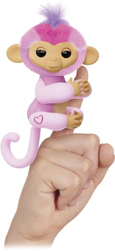 FINGERLINGS – Harmony – Interaktiver Affe – Elektronisches Plüschtier für Kinder ab 5 Jahren – Interaktives Tier, das sich an den Fingern festhalten – Reaktionen auf Berührung – 70 Töne – Geschenkidee von Lansay