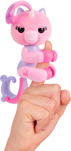 Lansay FINGERLINGS Magic Moods Mimi Einhorn Hänger mit Fingerton, elektronisches Plüschtier für Kinder ab 5 Jahren, interaktives Tier, 70 lustige Geräusche und Reaktionen, Geschenkidee von Lansay