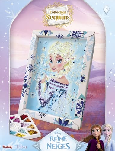 Lansay - Collection Sequins: ELSA, die Eiskönigin – Bastelset für Kinder ab 7 Jahren – Erstellen Sie EIN funkelndes Bild mit Pailletten – Kreativset Bild Frozen – Kreatives Gestalten von Lansay