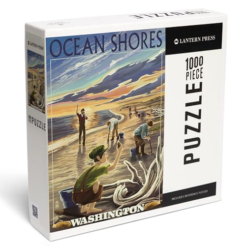Lantern Press Puzzle mit 1000 Teilen, Ocean Shores, Washington, Clam Diggers von Lantern Press