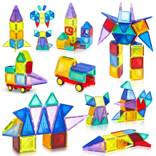 Lanvixo Magnetische Bausteine Magnet Toys Magnetbausteine Set Kinderspielzeug Magnetspiel, Outdoor Spielzeug Lernspiele ab 2 3 4 5 6 7 8 Jahre Junge Mädchen,70PCS von Lanvixo