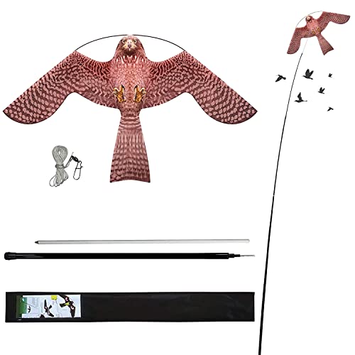 Laptony Bird Scarer Flying Kite Crops Farm Protector Bird Hawk Flying Kite mit 4 m Teleskopstange (Stil A) von Laptony