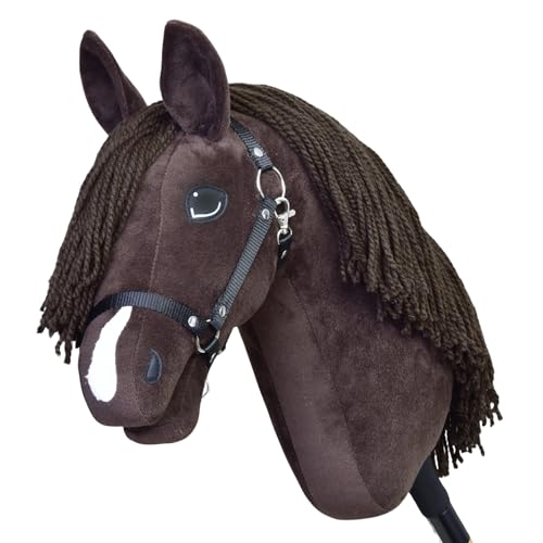 LarDen Hobby Horse Chianti mit schwarzem Halfter - Größe M, HANDGEFERTIGTES Stockpferd Für Kleine, Große Kinder mit Zubehör | Spielpferd, Pferd Zum Reiten Spielzeug, Hobby Horsing von LarDen