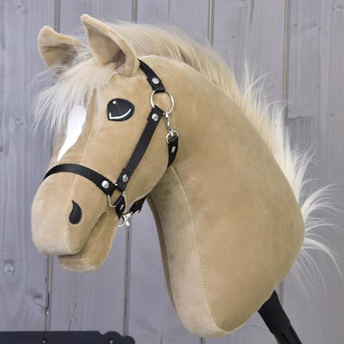 LarDen Hobby Horse Dancing Lady mit schwarzem Halfter - Größe M, HANDGEFERTIGTES Stockpferd Für Kleine, Große Kinder mit Zubehör | Spielpferd, Hobbyhorse, Pferd Zum Reiten Spielzeug, Hobby Horsing von LarDen