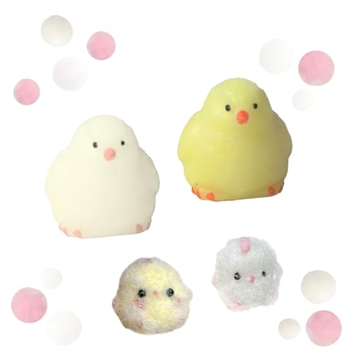 4 Stück Squishy Küken Squeeze Toy, Süße Küken Squishy Toy,Küken Squeeze Toy Huhn Fidget Toys Küken-Squeeze-Squishy-Spielzeug,Zur Stress-und Angstlinderung Küken Squeeze,für Erwachsene und Kinder von Laralily