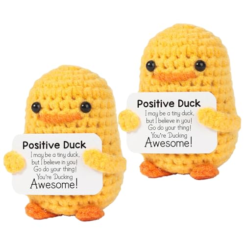 Laralily Positive Duck 2 Stück Pocket Hug Positive Ente Ente Positive Geschenke Enten Abschiedsgeschenk Geeignet für Kleine Geschenke für Freundinnen Familienmitglieder Freunde und Patienten von Laralily