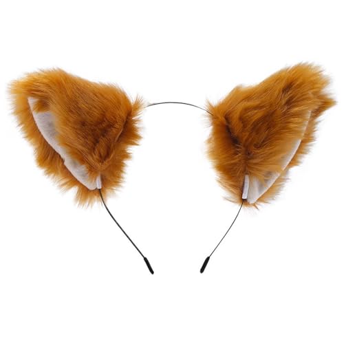 Pelziges Fuchs Katzenohren Haarreif*1, Künstliches Material, Cosplay Kostüm, Partykleidung, Handgefertigt, Katzenohren Haarreif Haar Accessoire, Geschenk, Katzenohr-Hut,Therian,Cat Ears,Katzen Ohren von Laralily