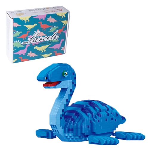 Larcele 1004 Stücke Mikro Bausteine Spielzeug Kit, Mini Dinosaurier Bricks Bauen Bauklötze Satz KLJM-06 Mehrweg (Plesiosaurus) von Larcele