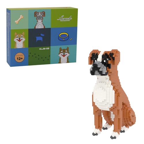 Larcele 1061 Stücke Mikro Hund Bausteine Spielzeug Bricks Satz Mini Haustier Bauen Bauklötze KLJM-02(Boxer) von Larcele