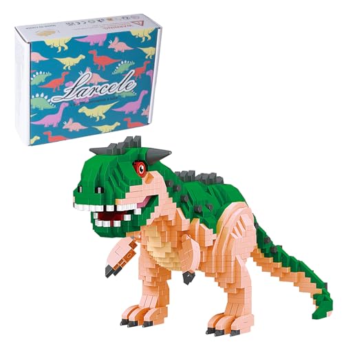 Larcele 1060 Stücke Mikro Bausteine Spielzeug Kit, Mini Dinosaurier Bricks Bauen Bauklötze Satz KLJM-06 Mehrweg (Carnotaurus) von Larcele