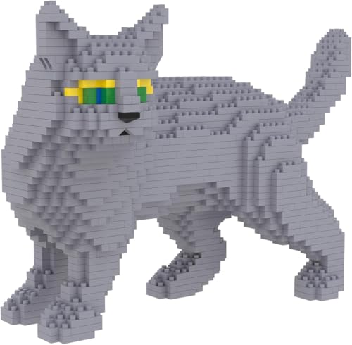 Larcele 1131 Stücke Mikro Bausteine Spielzeug Kit, Mini Katze Bricks Bauen Bauklötze Satz KLJM-05(Blau Katze) von Larcele