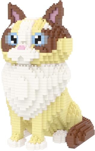 Larcele 1160 Stücke Mikro Bausteine Spielzeug Kit, Mini Katze Bricks Bauen Bauklötze Satz KLJM-05(Ragdoll Katze) von Larcele