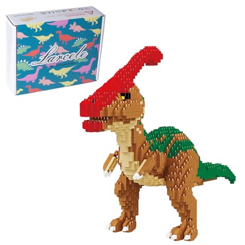 Larcele 1238 Stücke Mikro Bausteine Spielzeug Kit, Mini Dinosaurier Bricks Bauen Bauklötze Satz KLJM-06 Mehrweg (Parasaurolophus) von Larcele