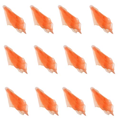 Larcele 12Pcs Square Dance Jonglieren Schals für Kinder Mädchen Party-Aktivitäten Zubehör Dekoration WDSJ-02 (Orange) von Larcele